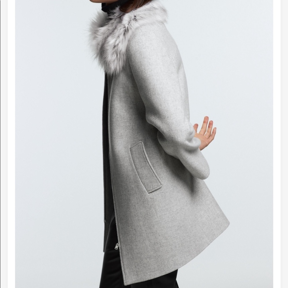 ZARA COAT WITH FAUX FUR COLLAR SZ S - Picture 3 of 10